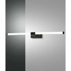 Luminaires Fabas Luce Éclairage Led|lampe miroir Fabas Luce Ago LED Noir, 1 lumière