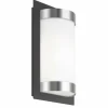Lampe murale d'extérieur LCD Acier inoxydable, Noir, 1 lumière, Détecteur de mouvement