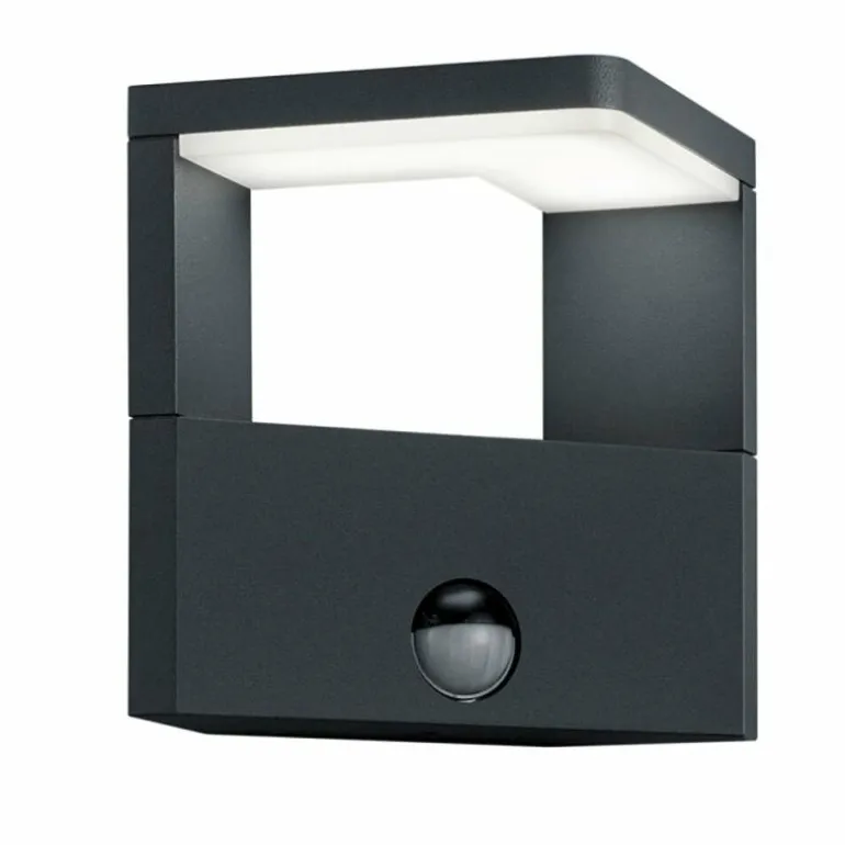 Lampe murale d'extérieur Trio Ganges LED Anthracite, 1 lumière, Détecteur de mouvement