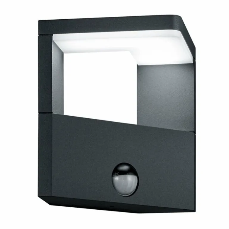 Lampe murale d'extérieur Trio Ganges LED Anthracite, 1 lumière, Détecteur de mouvement