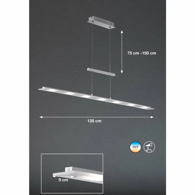 Luminaires Fischer & Honsel Éclairage Led|Lampe pendante Honsel Largo LED Chrome, Nickel mat, 7 lumières