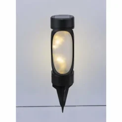 Lampe solaire Globo FRITT LED Noir, 1 lumière, Changeur de couleurs