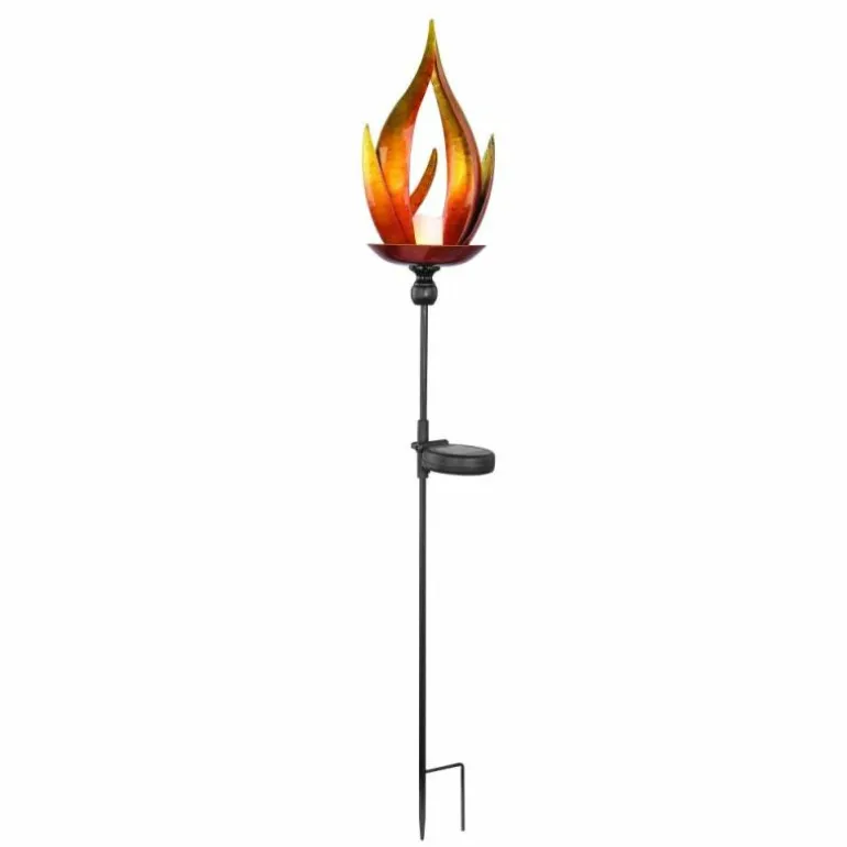 Lampe solaire Globo LAVA LED Noir, 10 lumières