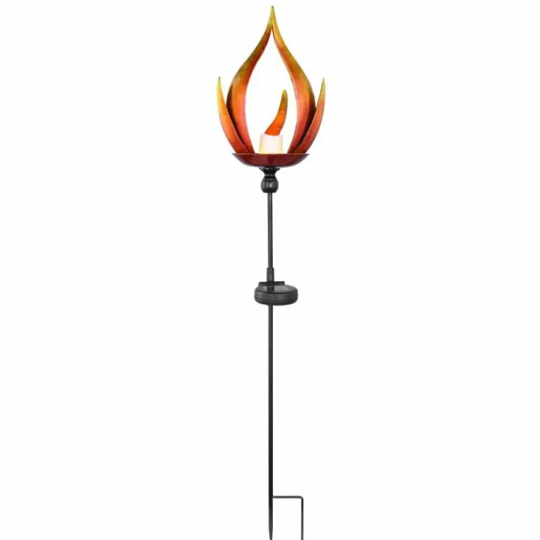 Lampe solaire Globo LAVA LED Noir, 10 lumières