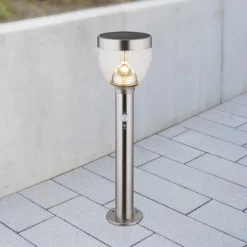 Lampe solaire Globo LED Acier inoxydable, 20 lumières, Détecteur de mouvement