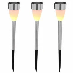 lampe solaire Globo LED Acier inoxydable, 3 lumières