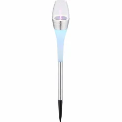 lampe solaire Globo LED Acier inoxydable, 2 lumières, Changeur de couleurs