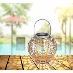 lampe solaire Globo LED Argenté, 1 lumière