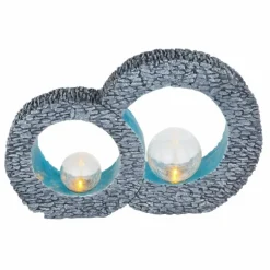lampe solaire Globo LED Gris, 2 lumières