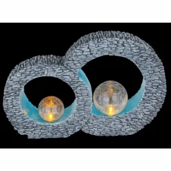 lampe solaire Globo LED Gris, 2 lumières