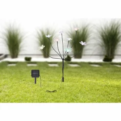 lampe solaire Globo LED Noir, 8 lumières