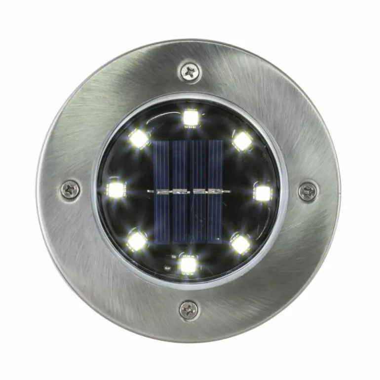 Lampe solaire Globo ROCKY LED Noir, 8 lumières