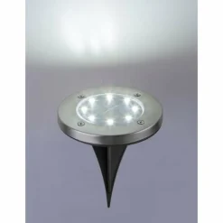 Lampe solaire Globo ROCKY LED Noir, 8 lumières