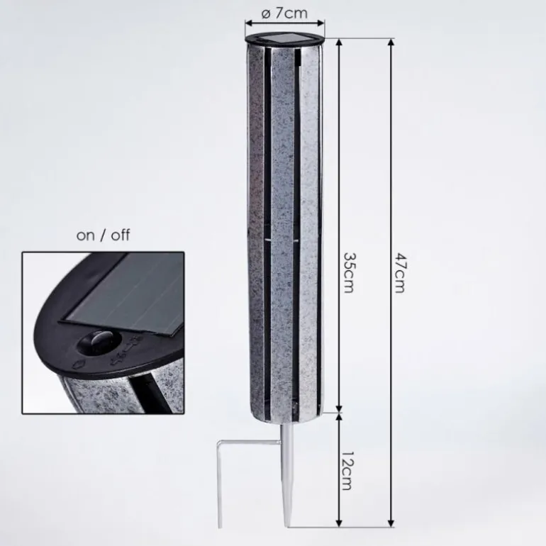 lampe solaire Hankinson LED Argenté, 1 lumière