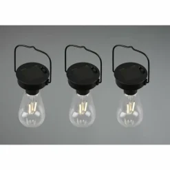 lampe solaire Reality Campus LED Noir, 3 lumières