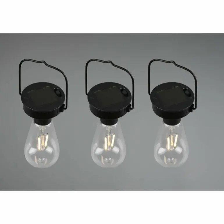 lampe solaire Reality Campus LED Noir, 3 lumières