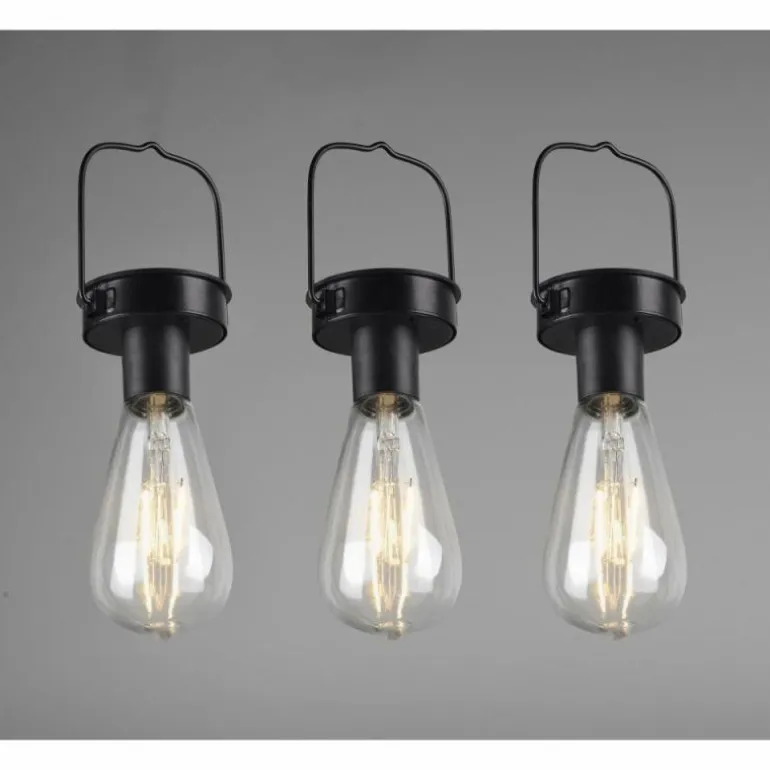 lampe solaire Reality Campus LED Noir, 3 lumières