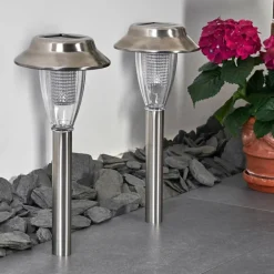 lampe solaire Rovigo LED Nickel mat, 1 lumière