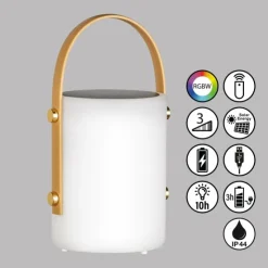 FHL easy Éclairage Led|Lampe solaires Bari LED Blanc, 1 lumière, Télécommandes, Changeur de couleurs