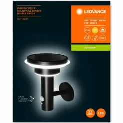 Lampe solaires LEDVANCE ENDURA® Noir, 1 lumière, Détecteur de mouvement