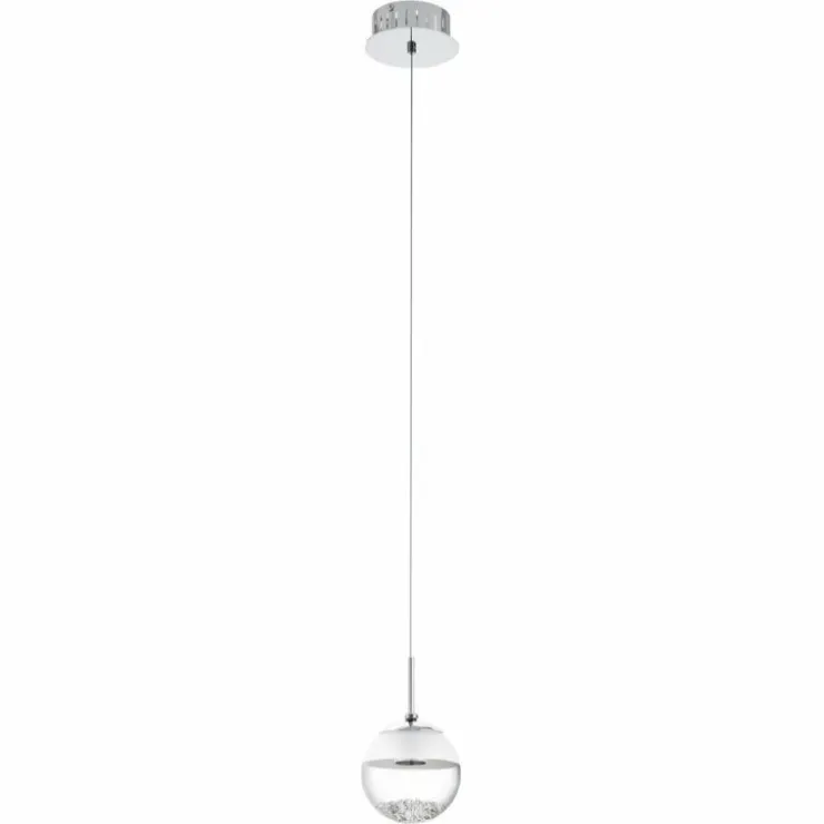 Luminaires Eglo Suspensions|Lampe suspendue Eglo MONTEFIO 1 LED Chrome, Aspect cristal, 1 lumière