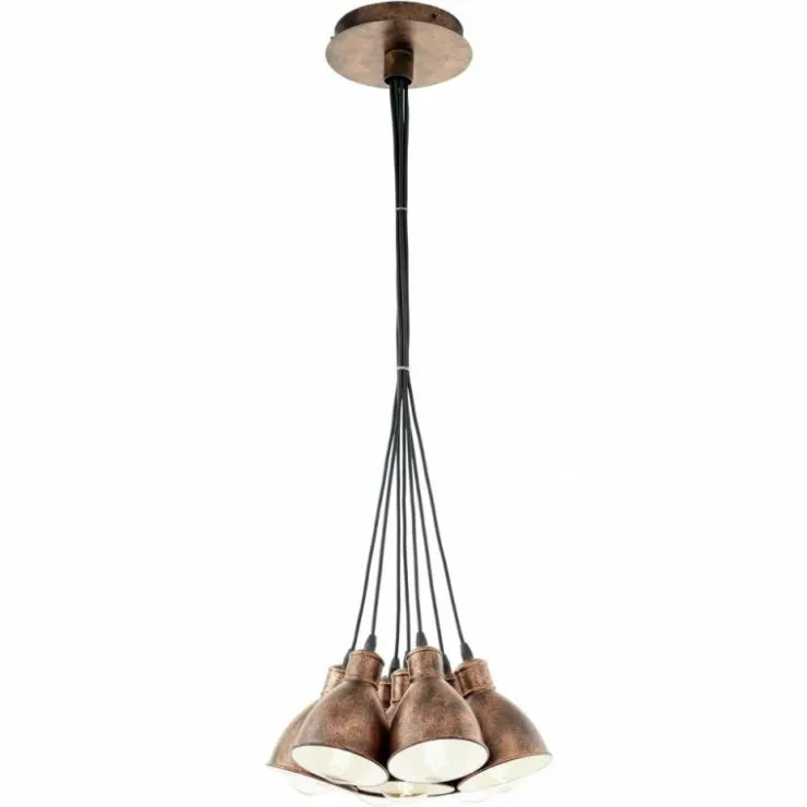 Luminaires Eglo Suspensions|Lampe suspendue Eglo PRIDDY 1 Brun foncé, Cuivre, 7 lumières