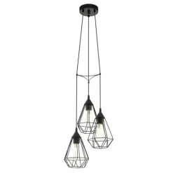 Luminaires Eglo Suspensions|Lampe suspendue Eglo TARBES Noir, 3 lumières