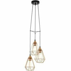 Luminaires Eglo Suspensions|Lampe suspendue Eglo TARBES Noir, 3 lumières