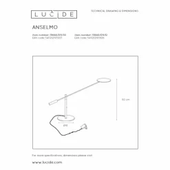 Luminaires Lucide Éclairage Led|Lampes de table Lucide ANSELMO LED Chrome, 1 lumière