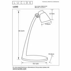 Luminaires Lucide Éclairage Led|Lampes de table Lucide LUDO LED Noir, 1 lumière