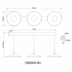 Luminaires Globo Lighting Éclairage Led|Lampone Suspension LED Noir, 1 lumière