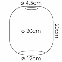 Lauden Verre de rechange 20 cm Chrome, Fumé