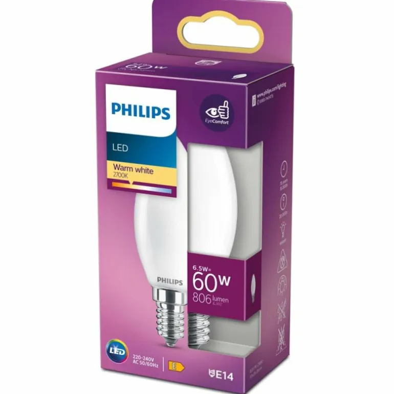 LED E14 6,5 Watt 2700 Kelvin 806 Lumen Philips