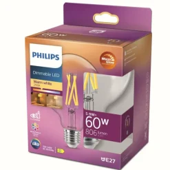LED E27 6 Watt 2200-2700 Kelvin 810 Lumen Philips