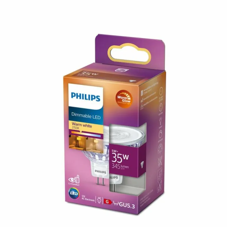 LED GU5.3 35 Watt 2700-2200 Kelvin 345 Lumen Philips