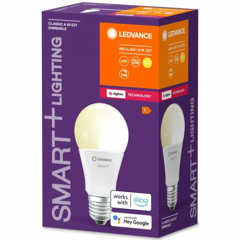 LEDVANCE SMART+ LED E27 9 watt 2700 kelvin 806 lumen