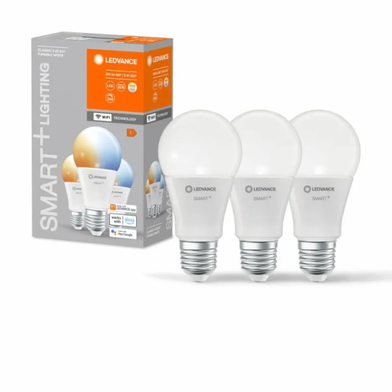 LEDVANCE SMART+ WiFi Lot de 3 LED E27 9 watt 2700-6500 kelvin 806 lumen