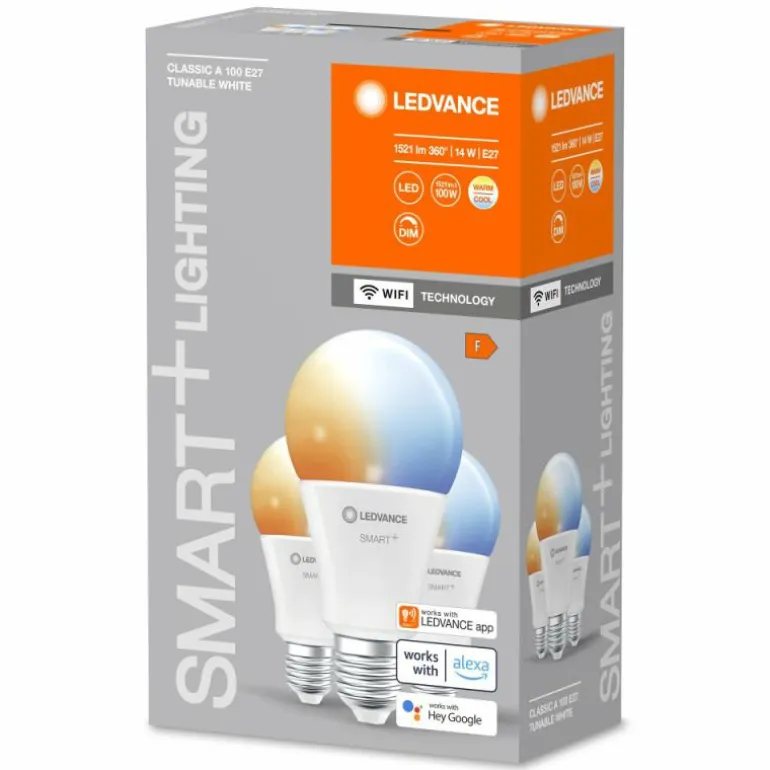 LEDVANCE SMART+ WiFi Lot de 3 LED E27 14 watt 2700-6500 kelvin 1521 lumen