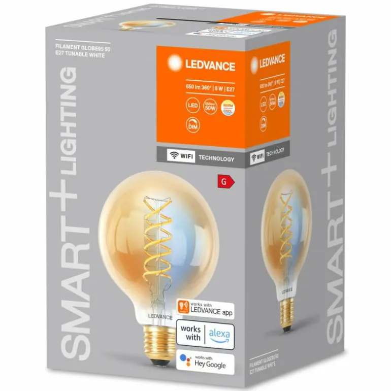 LEDVANCE SMART+WIFI LED E27 8 watt 2200-5000 kelvin 600 lumen