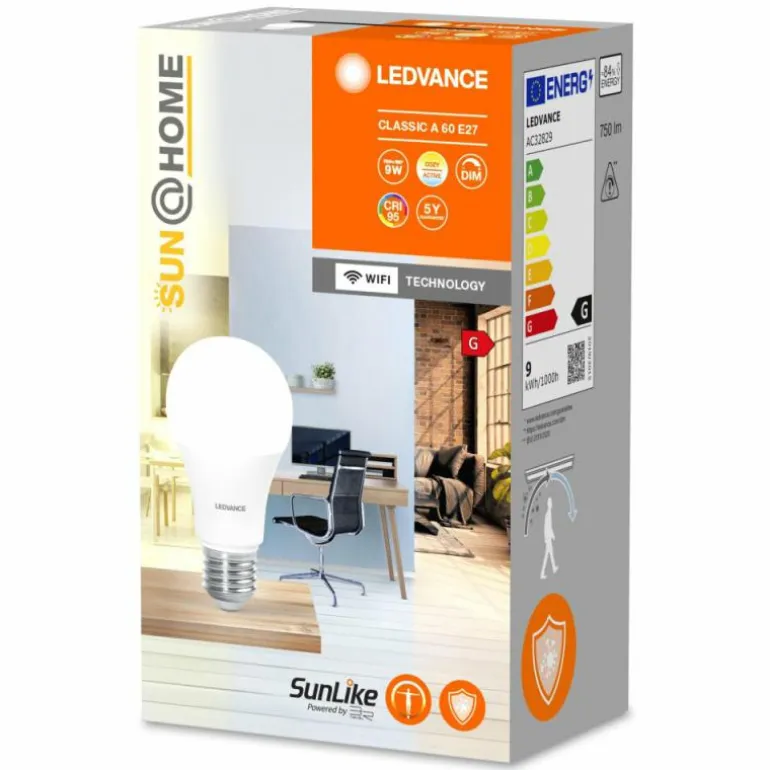 LEDVANCE Sun@Home LED E27 9 Watt 2200-5000 Kelvin 750 Lumen