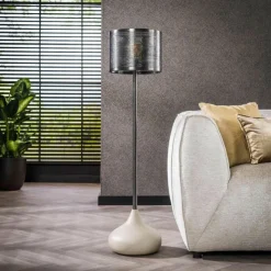 hofstein Lampadaires Et Lampes Sur Pied|Lilleballe Lampadaire Crème, Gris, 1 lumière