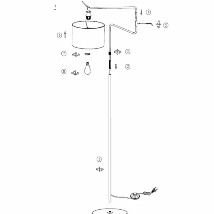 Luminaires Steinhauer Lampadaires Et Lampes Sur Pied|Linstrøm Lampadaire Noir, 1 lumière