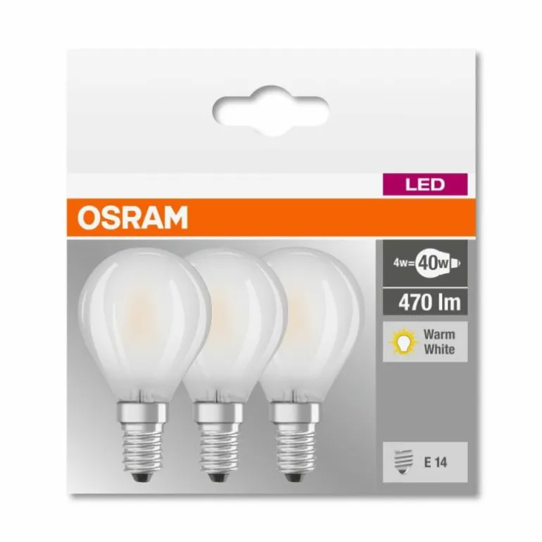 Lot de 3 Osram LED E14 4,5 Watt 2700 Kelvin 470 Lumen