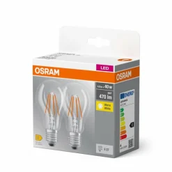 Lot de 2 Osram LED E27 4 Watt 2700 Kelvin 470 Lumen