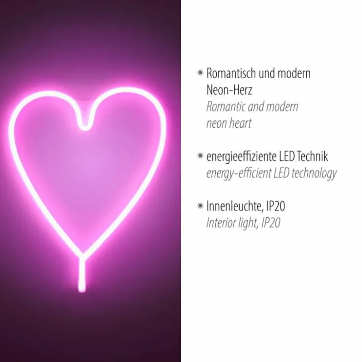 Luminaires Leuchten Direkt Éclairage Led|Luminaire déco Leuchten-Direkt NEON-HERZ LED Multicolore, 1 lumière