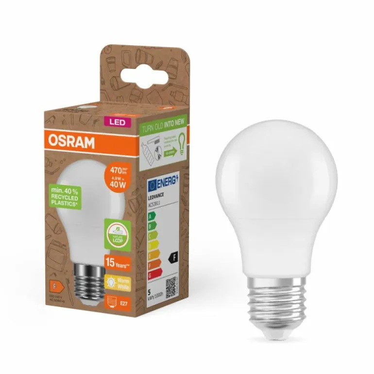 Luminaires Osram E27 4.9 Watt blanc chaud 470 Lumen