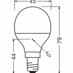 Luminaires Osram E14 4.9 Watt blanc chaud 470 Lumen