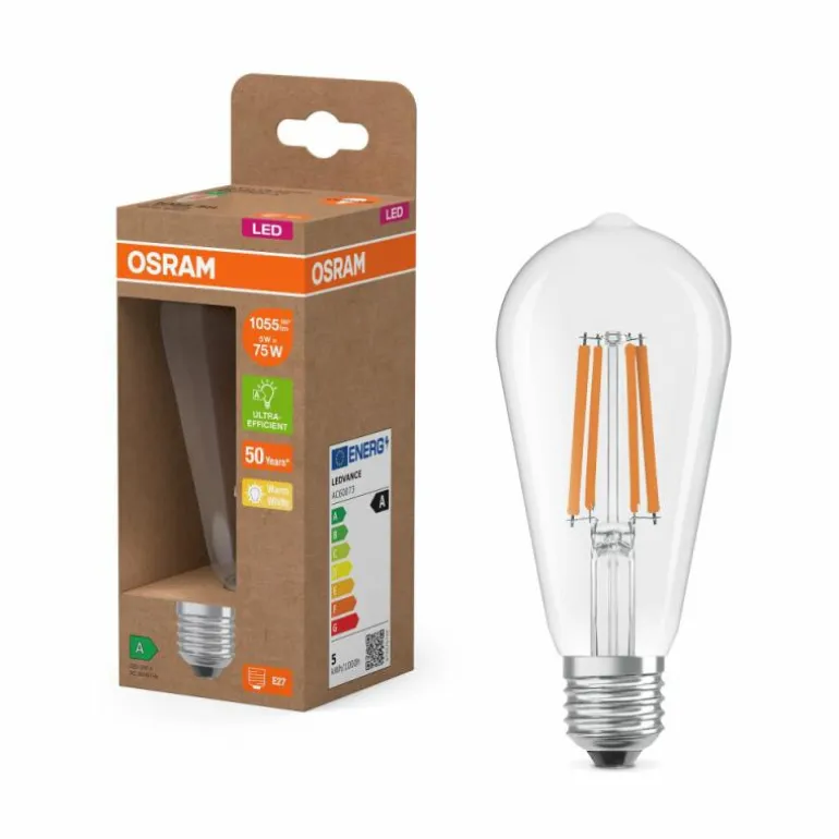 Luminaires Osram E27 5 Watt blanc chaud 1055 Lumen