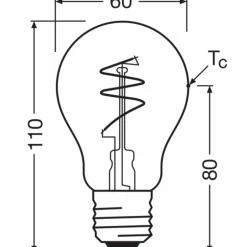 Luminaires Osram E27 4.6 Watt blanc chaud dimmable 470 Lumen
