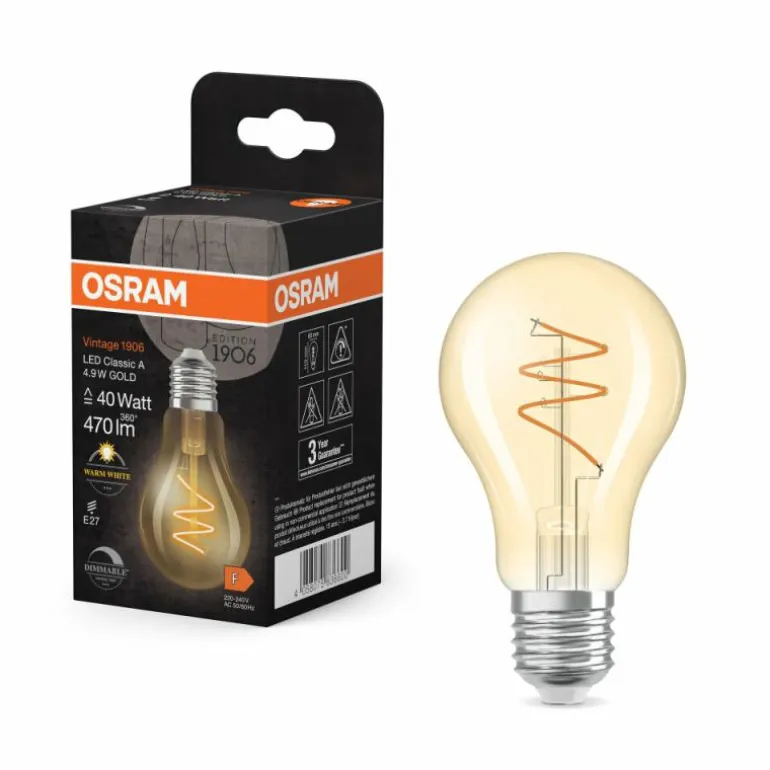 Luminaires Osram E27 4.9 Watt blanc chaud dimmable 470 Lumen